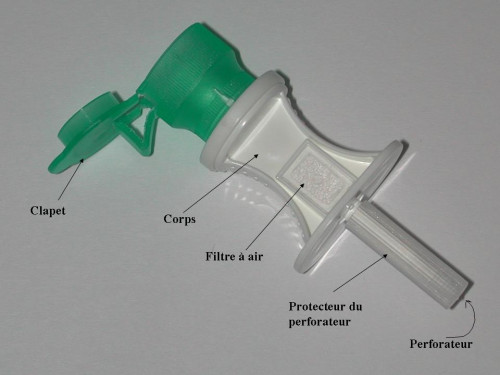 Perforateur de flacon (sans Bionector)
