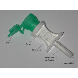 Needle-free vial access cap without Bionector