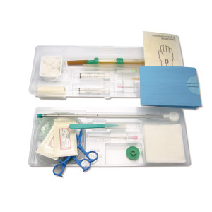 Complete tray for thoracic drainage