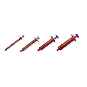 Amber coloured syringes